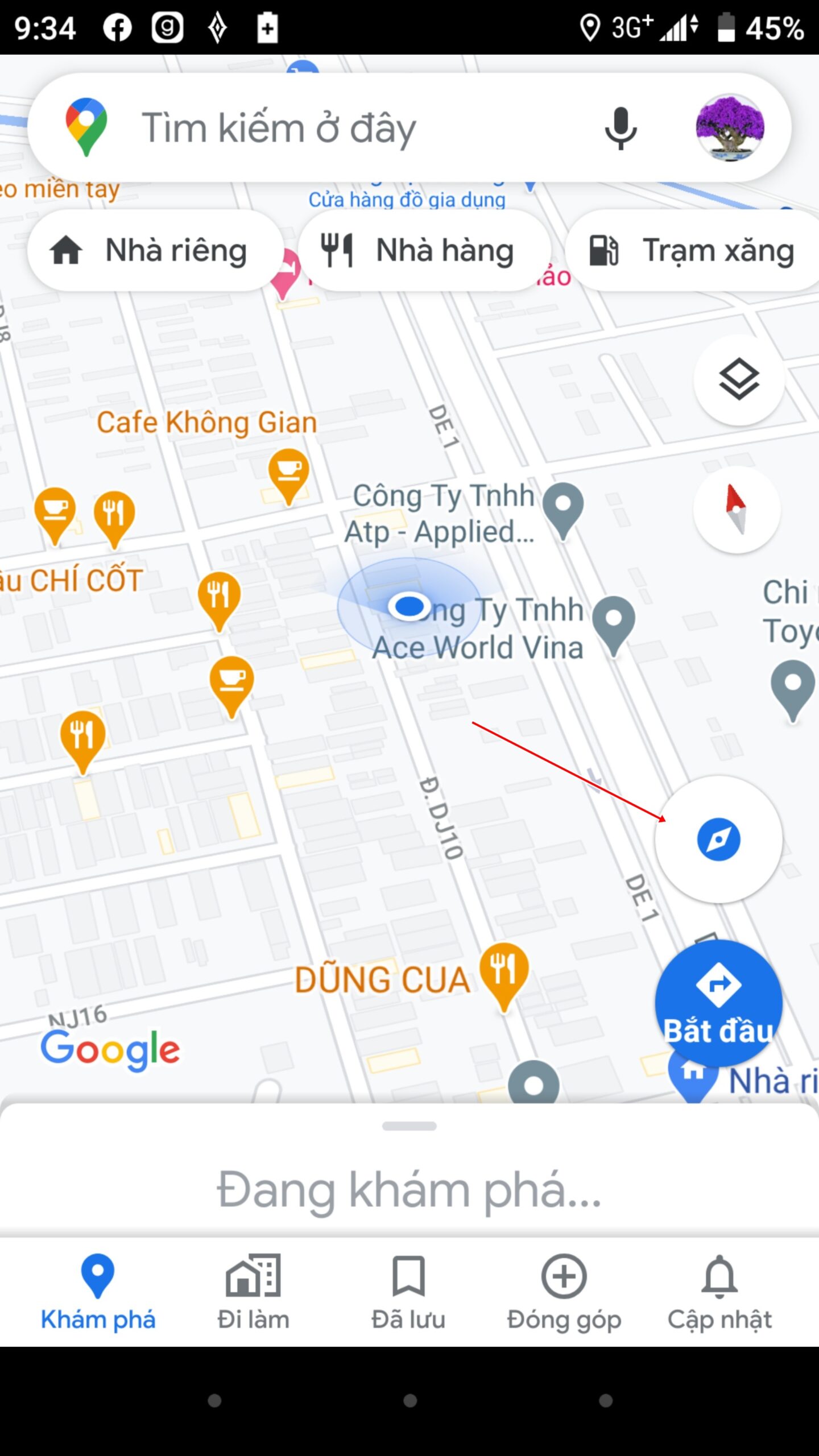 Google Maps, La Bàn, Ứng dụng bản đồ
