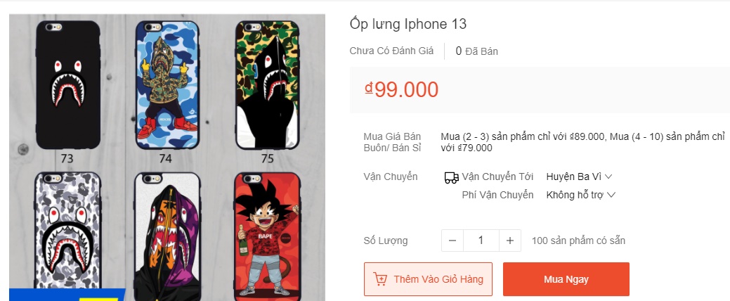 ốp lưng iPhone 13 giá 99.000 đồng