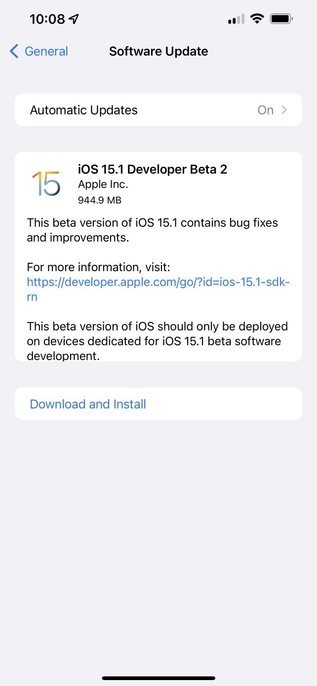 OS 15.1 beta 2