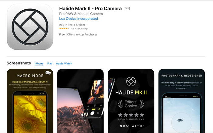 Halide Mark II Pro Camera