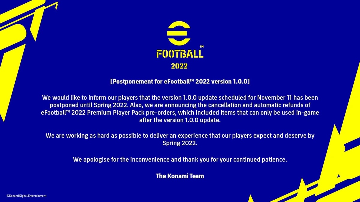 eFootball 2022 bị trì hoãn