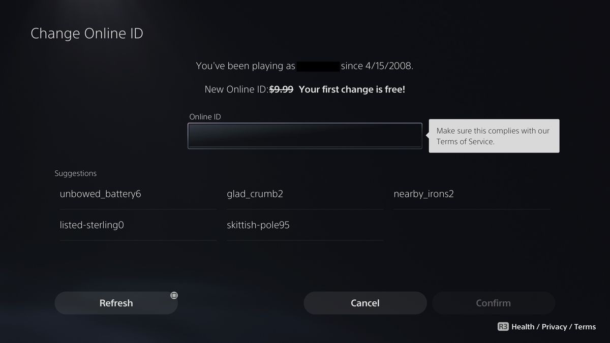 đổi tên người dùng PlayStation Network