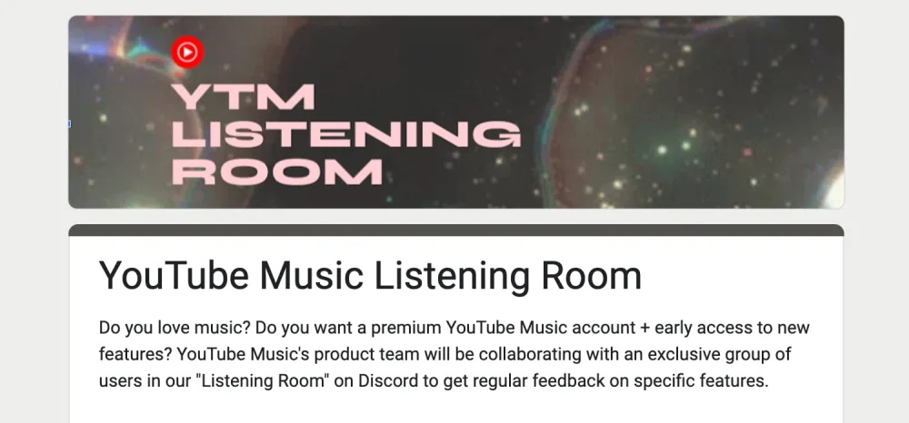 YouTube Music, Listening Room